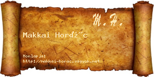 Makkai Horác névjegykártya